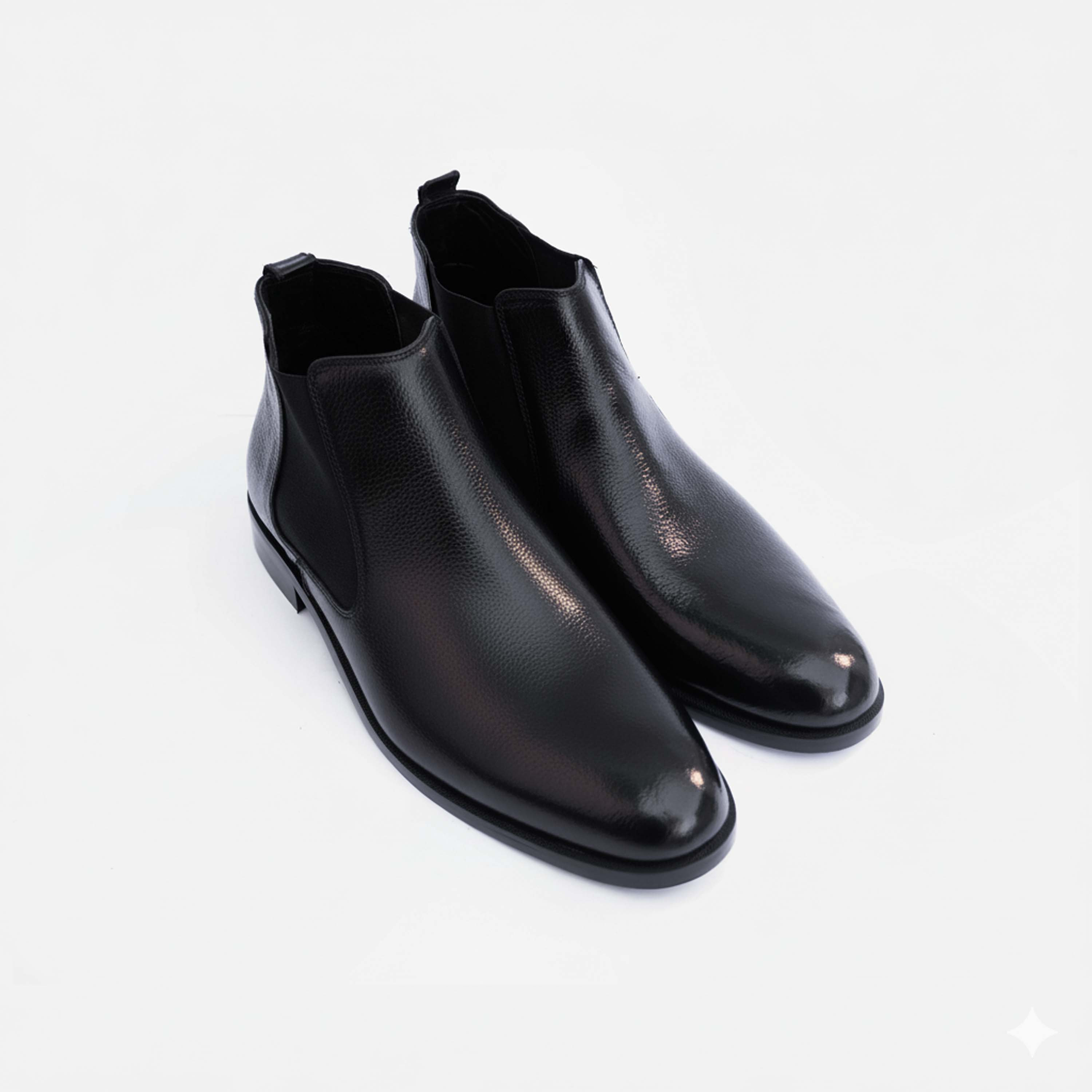 Artisan Heritage Chelsea - Black Leather Shoes for Men, Handcrafted Genuine Leather