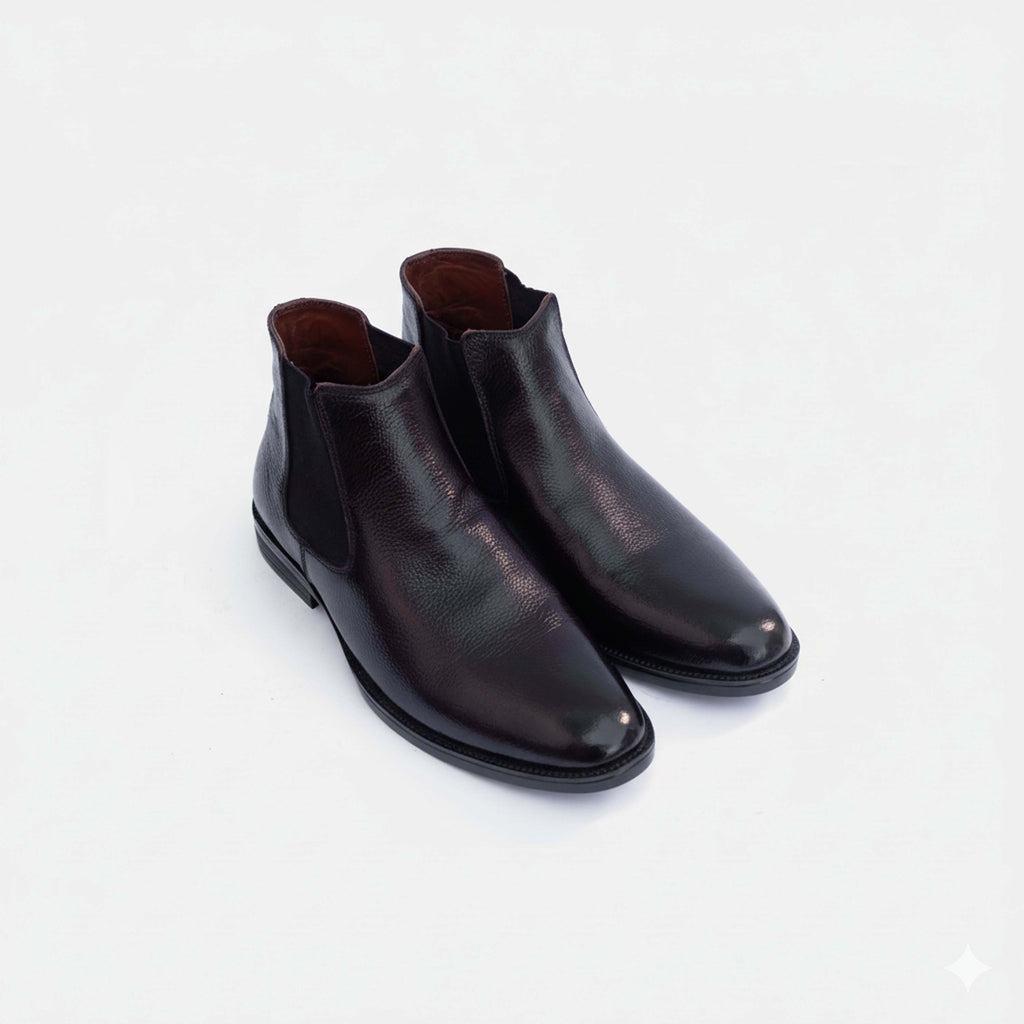 Artisan Heritage Chelsea - Dark Brown Leather Shoes for Men, Handcrafted Genuine Leather