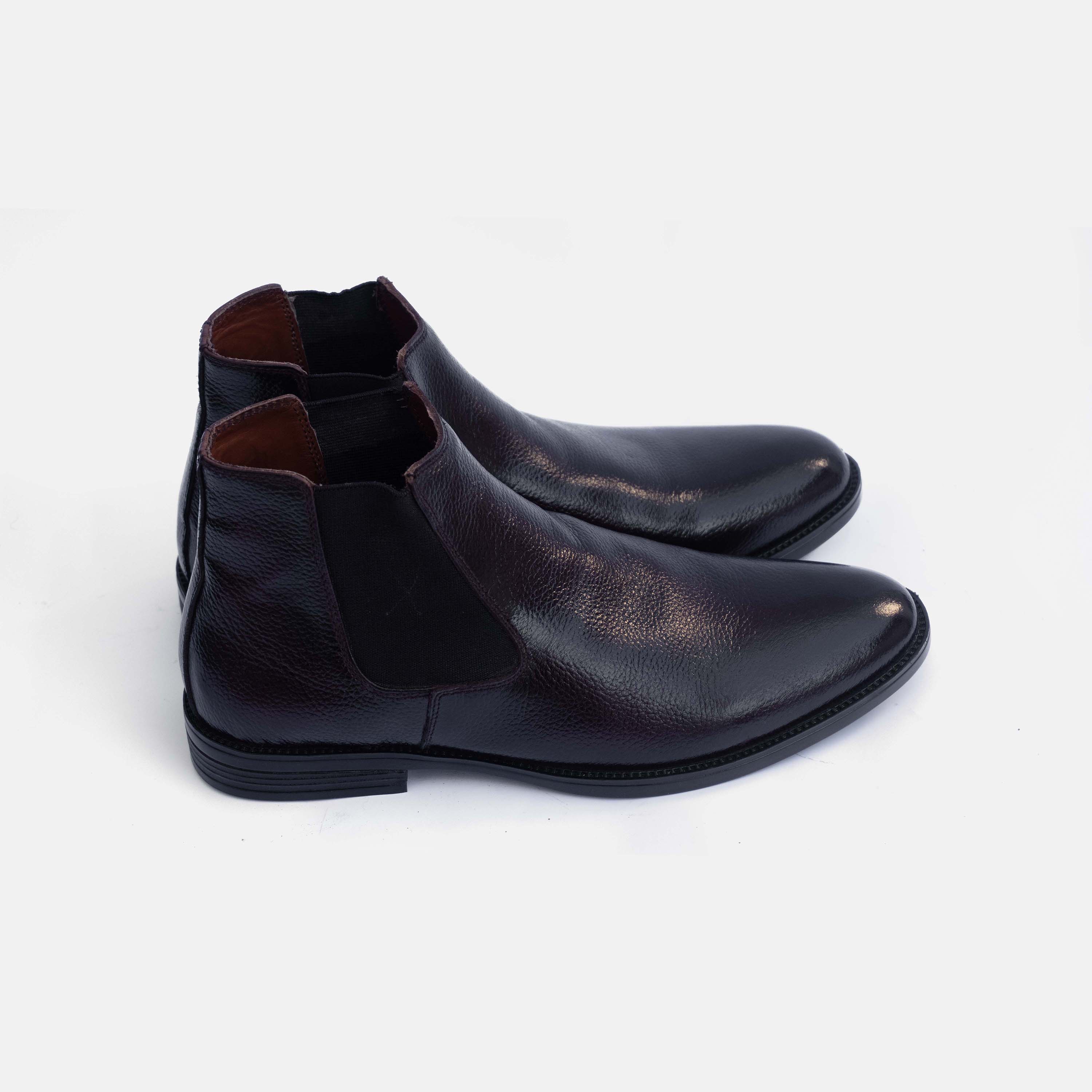 Artisan Heritage Chelsea - Dark Brown Leather Shoes for Men, Handcrafted Genuine Leather