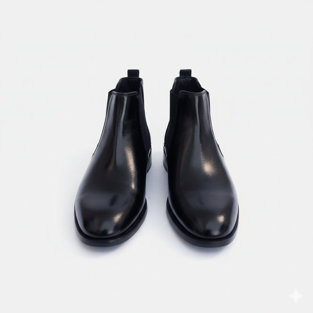 Artisan Heritage Chelsea - Black Leather Shoes for Men, Handcrafted Genuine Leather