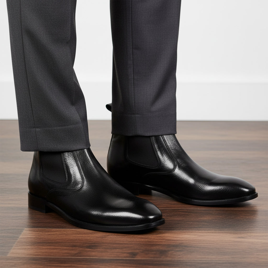 Artisan Urban Chelsea - Black Leather Shoes, Genuine Leather Men’s Footwear
