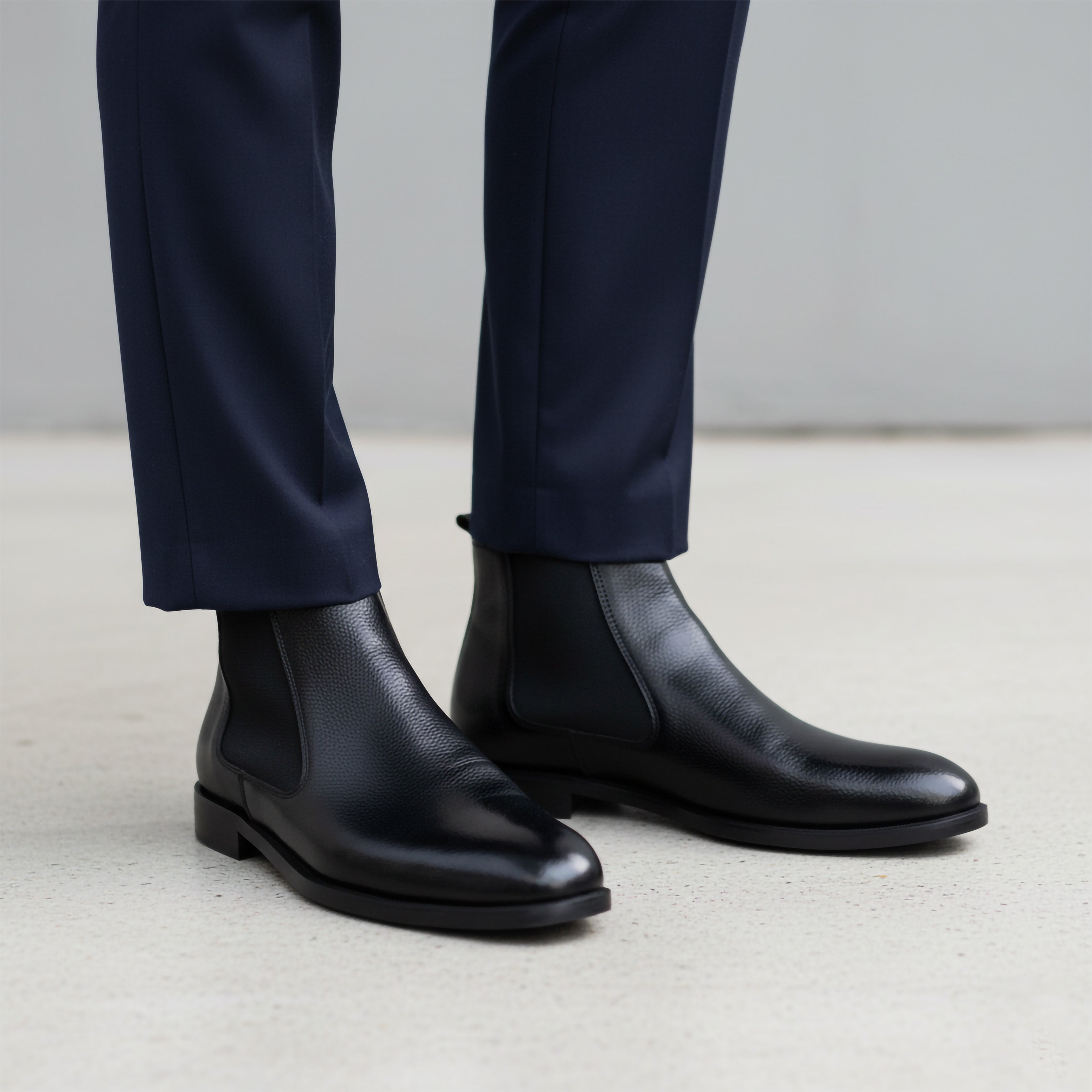 Artisan Heritage Chelsea - Black Leather Shoes for Men, Handcrafted Genuine Leather