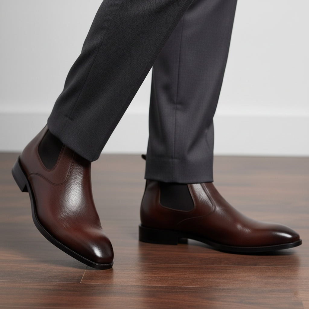 Artisan Urban Chelsea - Brown Leather Shoes, Genuine Leather Men’s Footwear