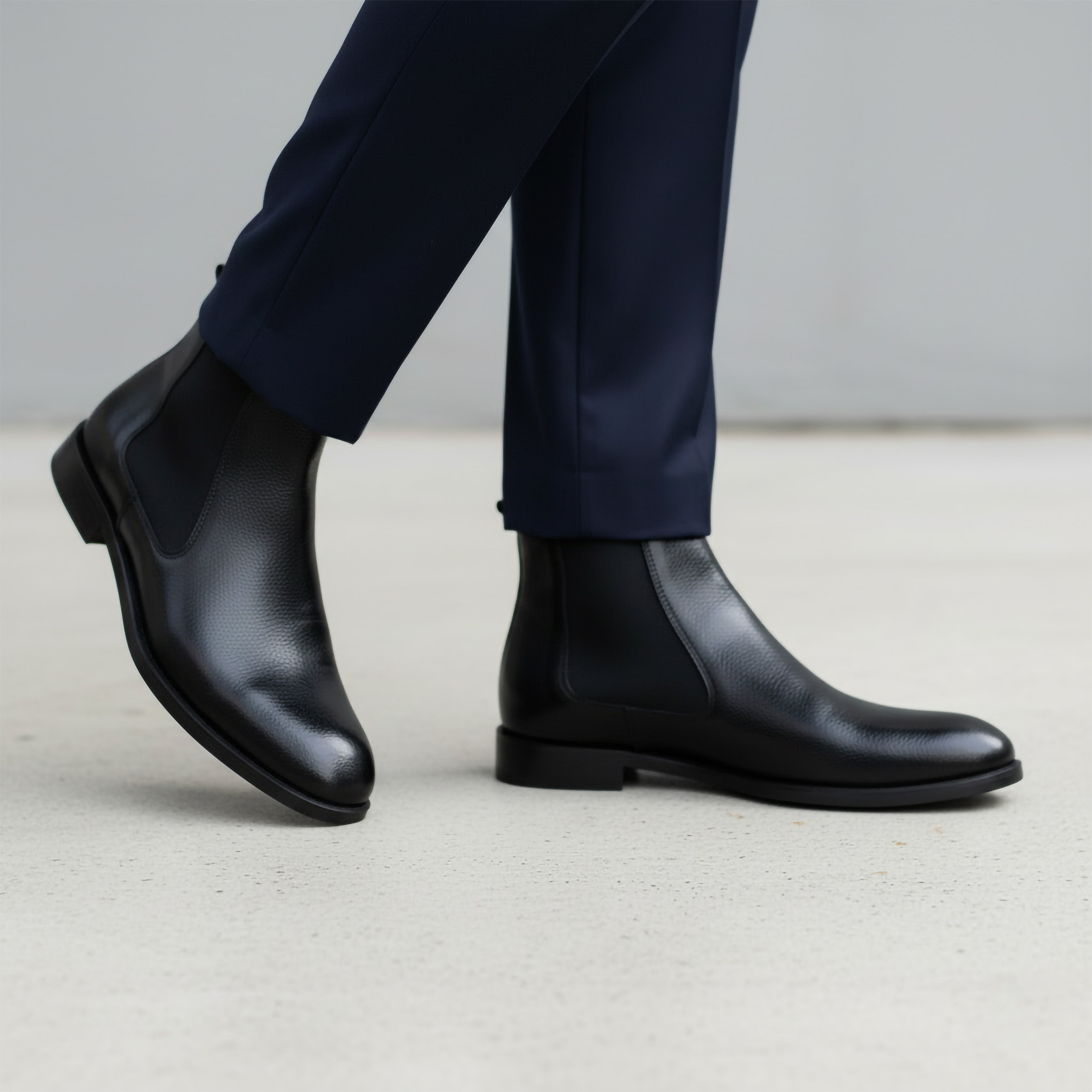 Artisan Heritage Chelsea - Black Leather Shoes for Men, Handcrafted Genuine Leather