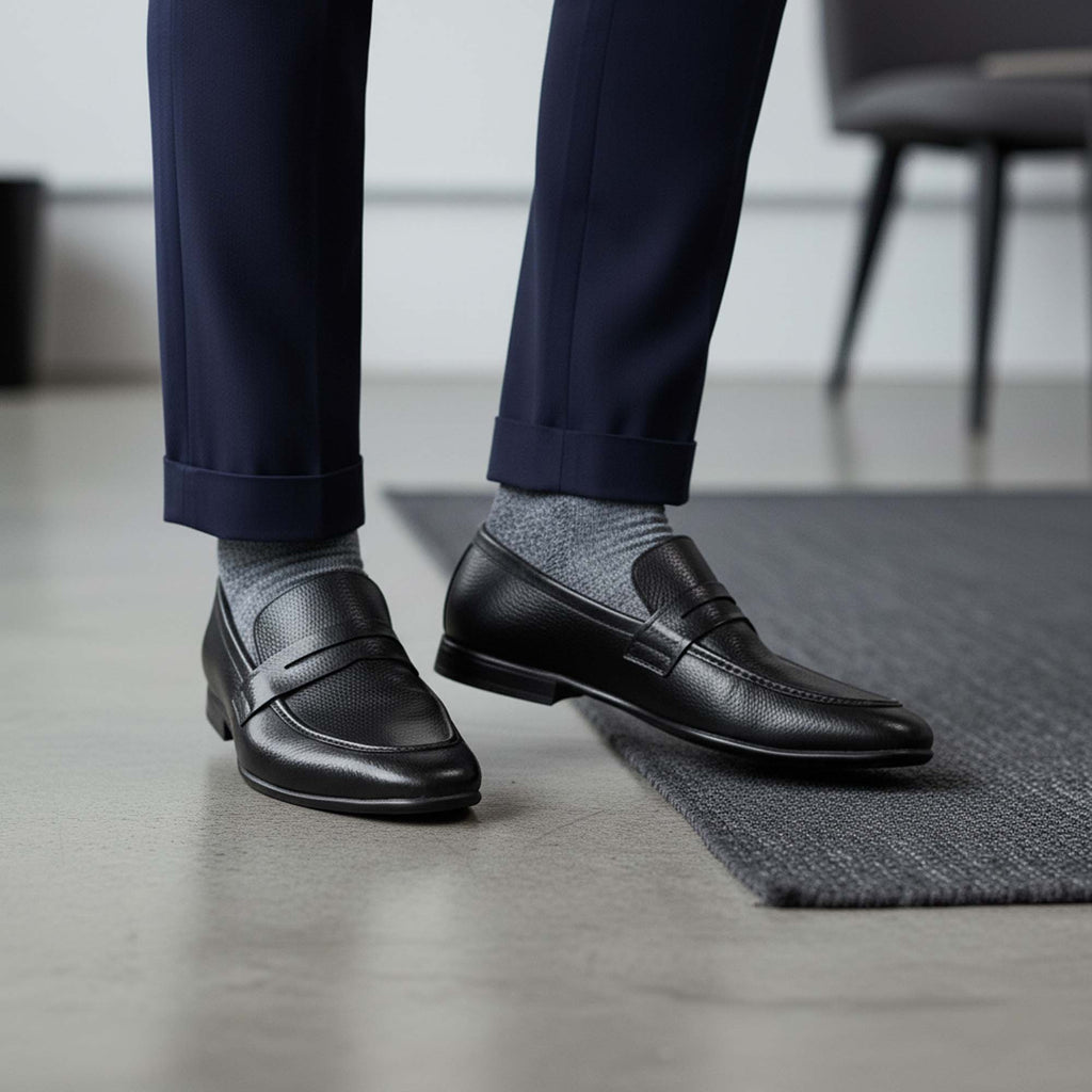 Artisan Pocket Loafer – Black Handcrafted Foldable Leather Loafers for Men - Travel & Daily Wear Shoes